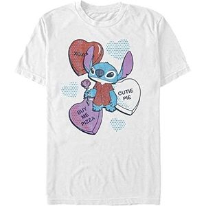Disney Classics Lilo & Stitch - Heart Pizza Unisex Crew neck T-Shirt White 2XL