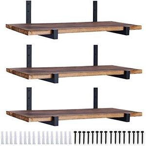 Ouvin - Heavy Duty Plank Beugels - Mat Zwart - 6 Pack - Wandmontage