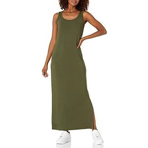 Amazon Brand - Dagelijkse Ritual vrouwen Supersoft Terry Racerback Maxi jurk,Olijf,S