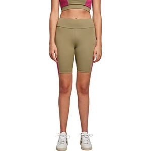 Urban Classics Dames Dames Dames Color Block Cycle Yoga Shorts Kaki/Brightviolet, L