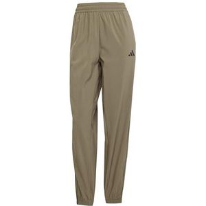 adidas Dames Train Essentials 3-Stripes Woven Pants, olive strata/black, XL