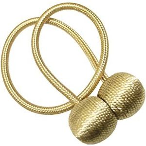 GARDINIA embrasse Flex-S met magneet, voor het decoreren en bijeenhouden van gordijnen, lengte 48 cm, goud