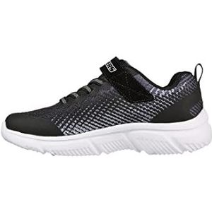 Skechers Jongens Go Run 650 Norvo Sneaker, Zwart Grijs Textiel Zwart Synthetisch Zilver, 35.5 EU