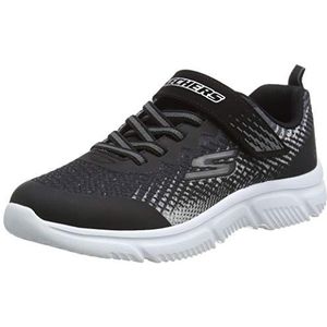 Skechers Jongens Go Run 650 Norvo Sneaker, Zwart Grijs Textiel Zwart Synthetisch Zilver, 28 EU