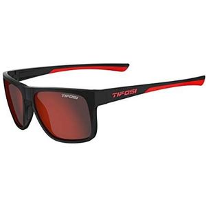 Tifosi Unisex Swick Single Lens Bril, Satijn Zwart/Crimson/Rookrood, One Size