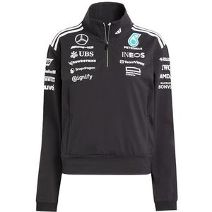 adidas Dames MERCEDES - AMG PETRONAS FORMULA ONE TEAM TEAM QUARTER ZIP WOMEN, black/white, XS