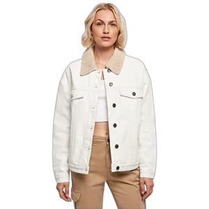 Urban Classics Sherpa jeansjas voor dames, oversized, Gebroken wit, XL