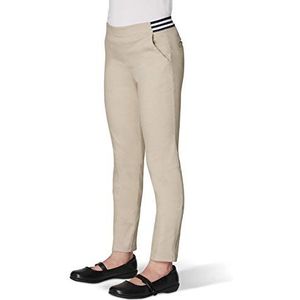 French Toast Strakke broek met elastische taille en zakken voor meisjes, schooluniform, elastische stof, Kaki, 4 Years