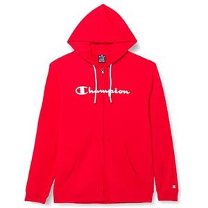 Champion Legacy American Classics Heavy Powerblend Terry Logo Full Zip Sweatshirt met capuchon, intens rood, M voor heren
