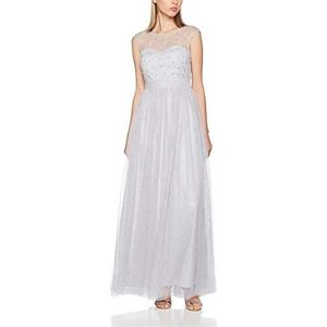 Little Mistress Parel stof mesh jurk voor dames, Grijs (poederblauw), 34