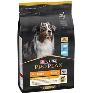 Purina Pro Plan All Size Light/gesteriliseerd gesteriliseerd hondenvoer voor volwassenen, lichtgewicht, gewichtscontrole met witvissen, 4 x 3 kg