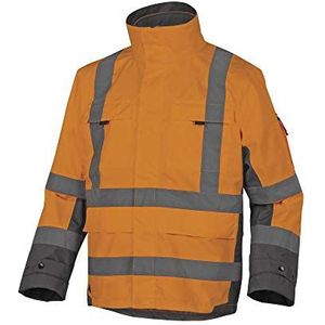 Delta Plus TARMAOGTM 4-in-1 HV-parka van Oxford-polyester met PU-coating, neonoranje/grijs, maat M, 5 stuks