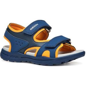 Geox - J Vanitt C - Sandalen - Marineblauw/Oranje - Ademend Bovenmateriaal