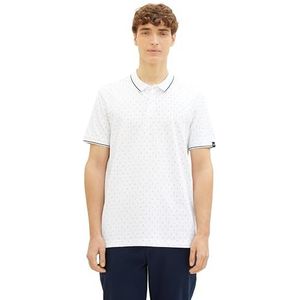 TOM TAILOR Denim Poloshirt voor heren, 34995 - Witte Mini Vierkanten Print, XS