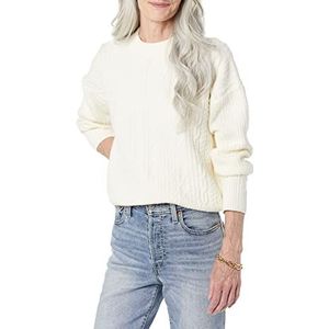 Amazon Essentials Dames Soft-Touch Moderne Kabel Crewneck Sweater (Verkrijgbaar in Grote Maat), Ivoor, X-Large