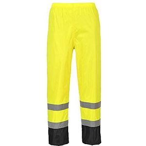 Portwest H444 Hi-Vis Klassieke Tweekleuren Regenbroek, Geel/Zwart, Grootte L