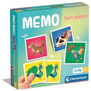 Clementoni Educatief Spel Memo Farm Animals 80 Tiles - Voor Kinderen 3-5 Jaar, Gemaakt In Italië 18306