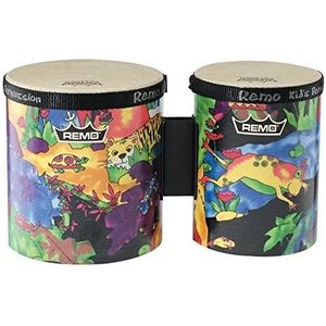 Remo KD-5400-01 Kids Percussion Bongo 5 inch en (6 inch) x 6,5 inch) Rain Forest Design (kleur gesorteerd)