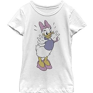 Disney Characters Classic Vintage Daisy Girl's Solid Crew Tee, Wit, XS, Weiß, XS