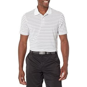 Amazon Essentials Slim-fit sneldrogend golfpoloshirt voor heren, wit gestreept, groot