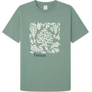 Springfield, Heren T-shirts, S, Groen, Groen, S