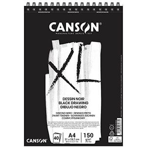 Canson XL Dessin Noir, zwart tekenblok DIN A4 zwart