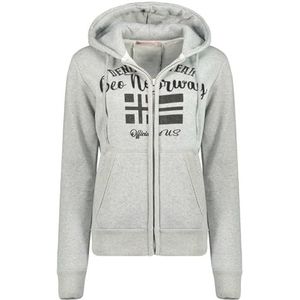 Geographical Norway Galouse Lady Sweatshirt Dames Capuchon Zakken Kangoeroe - Sweatshirt Trui Lange Mouwen Warm - Hoodie Jas Vrouwen Lente Zomer Herfst Winter (Lichtgrijs 2XL), Lichtgrijs, XXL