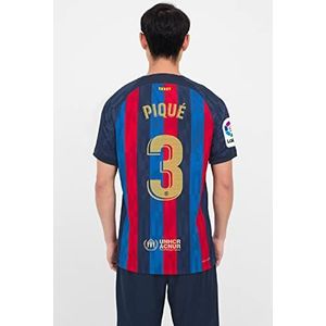 Barcellona Officiële Kit Home Naam Set Naam en Nummer PIQUÉ 3 Niveau 2022/2023 Volwassenen, Sesam/Blauw