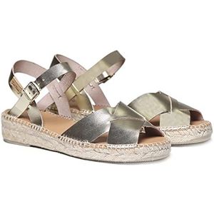Women's leather espadrille - ESTHER - Platinum, 39 EU