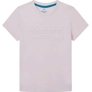 Hackett London Hackett Emboss Tee T-shirt voor jongens, wit, 24 Maaden