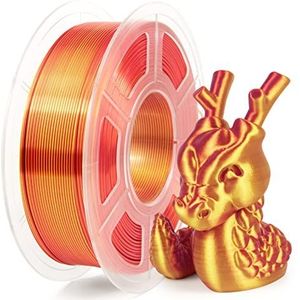 iSANMATE PLA 3D Printer Filament, Silk Red Gold PLA filament 1.75, dubbele kleur filament 1.75 PLA 1KG spoel (2.2 LBS), dimensionale nauwkeurigheid + / - 0.03 mm