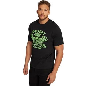 JP 1880, T-shirt voor heren, grote maten, met print, zwart, 4XL