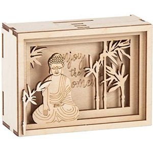 Rayher Doe-het-zelf geldgeschenkverpakking ""Enjoy"" voor verschillende gelegenheden, 3D-geschenkdoos van hout om vorm te geven, 11-delig, 11,5 x 8,5 x 5 cm, doos 1 set, FSC Mix Credit, 62921505