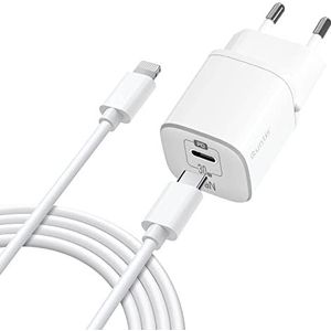 30 W GAN oplader voor iPhone snel opladen met 2 m kabel voor iPhone [MFI-gecertificeerd] iPad-oplader, originele USB C iPhone snellader voor iPhone 14 Pro MAX/Pro/Mini/ 13/12/11/X/8/6/SE