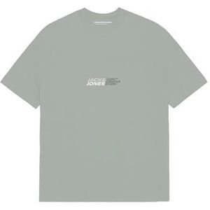 Jack & Jones Jcotarmac Branding Tee Ss Crew Neck Fst, Aqua Gray, S