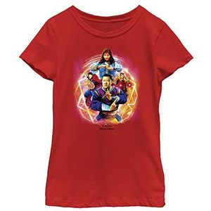 Marvel Little, Big Dr. Strange in The Multiverse of Madness Strong Three Girls T-shirt met korte mouwen, rood, medium, rood, M, Rood, M