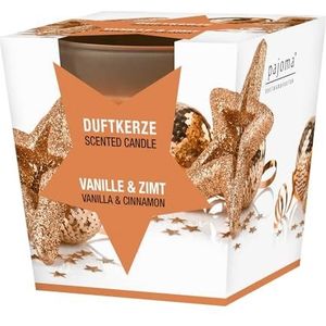 Pajoma geurkaars ''Vanille & kaneel' in gesatineerd glas, 124 g, brandduur: 25 uur, incl. fraaie kerstcadeauverpakking