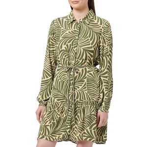 ONLY Onlchiara L/S Shirt Dress Ptm Blousejurk voor dames, Kalamata (Aop: bali Palm, M