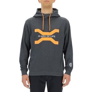 JEEP O102930-G557 XP Heren Sweatshirt met Grote Print Xtreme Performance - A Way of Life JX23A Heren Donkergrijs Melange S