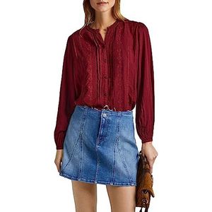 Pepe Jeans Galena-blouse voor dames, Rood (Bourgondi?, S