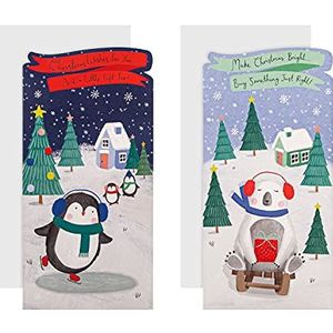 Kerst geld portemonnee pakket van Hallmark - 6 kaarten in 2 schattige ontwerpen, divers,25562431