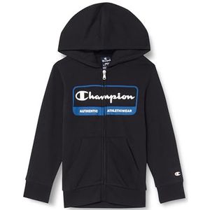 Champion Legacy Graphic Shop B-Ultralight Powerblend Fleece Full Zip Sweatshirt met capuchon voor kinderen en jongens, Zwart, 7-8 jaar