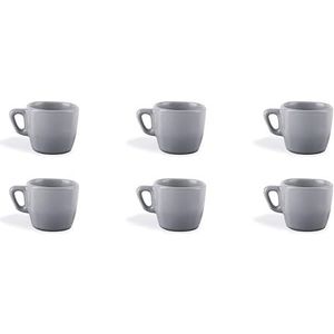 Excelsa Eclipse Set van 6 koffiekopjes, grijs, keramiek aardewerk, inhoud 70 ml.