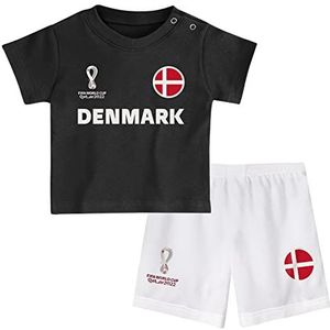 FIFA Unisex Kids Officiële Fifa World Cup 2022 Tee & Short Set - Denemarken - Away Country Tee & Shorts Set (pak van 1), Kleur: wit, 24 Maanden