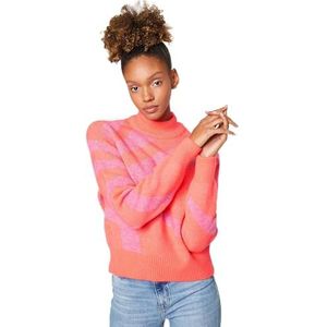 Koton Dames Crew Neck Sweater Lange Mouwen Patroon, Roze design (2d5), S