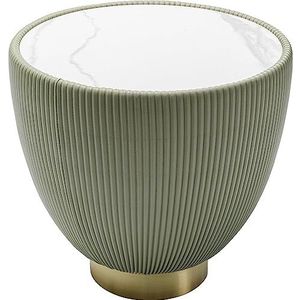 Kare Design - Endless Vegas - Bijzettafel - Groen - Imitatieleer - Ø47cm