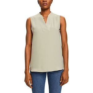 Esprit Collection Mouwloze blouse met V-hals, Dusty Green., 38