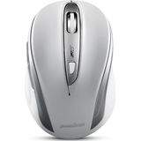 Perixx PERIMICE-721 Draadloze Ergonomische Muis - Optisch Ontwerp met 5 Knoppen - Compatibel voor Desktop en Laptop PC - Draadloos 2,4 GHz (Zilverwit)