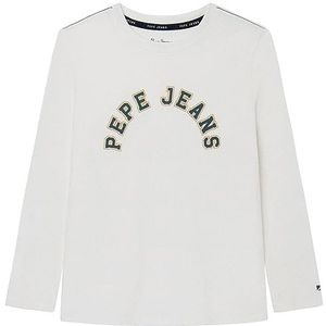 Pepe Jeans Pierce T-shirt voor jongens, Wit (Off White), 8 jaar