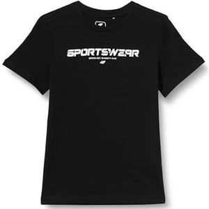 4F T-shirt M0797 Deep Black Kids 122, Diepzwart, 7 jaar